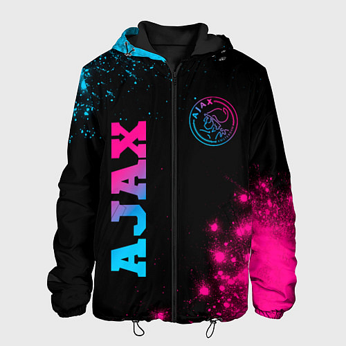 Мужская куртка Ajax - neon gradient: надпись, символ / 3D-Черный – фото 1