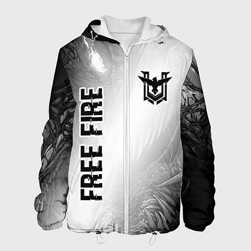 Мужская куртка Free Fire glitch на светлом фоне: надпись, символ / 3D-Белый – фото 1