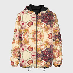 Куртка с капюшоном мужская Цветы абстрактные розы, цвет: 3D-черный