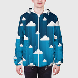 Куртка с капюшоном мужская Night clouds, цвет: 3D-белый — фото 2