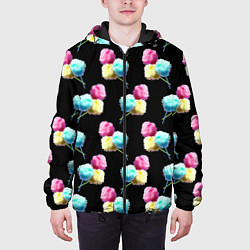 Куртка с капюшоном мужская Сладкая вата, цвет: 3D-черный — фото 2