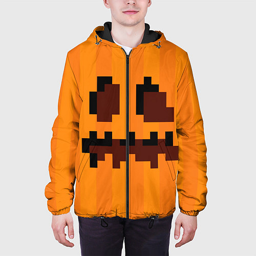 Мужская куртка Тыква - Майнкрафт - Хеллоуин / 3D-Черный – фото 3
