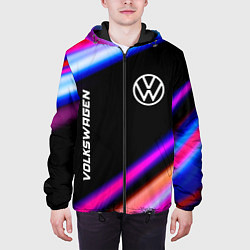Куртка с капюшоном мужская Volkswagen speed lights, цвет: 3D-черный — фото 2