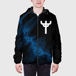 Куртка с капюшоном мужская Judas Priest звуковая волна, цвет: 3D-черный — фото 2