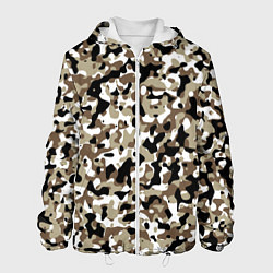 Куртка с капюшоном мужская Камуфляж зимний лес - мелкий, цвет: 3D-белый