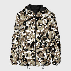 Куртка с капюшоном мужская Камуфляж зимний лес - мелкий, цвет: 3D-черный