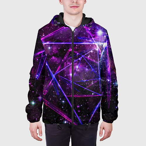 Мужская куртка Triangle space - Neon - Geometry / 3D-Черный – фото 3