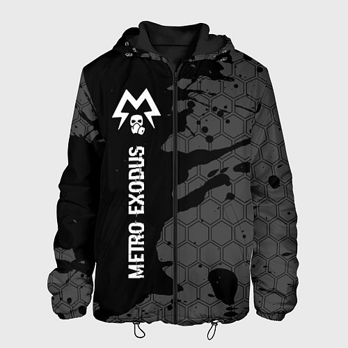 Мужская куртка Metro Exodus glitch на темном фоне: по-вертикали / 3D-Черный – фото 1