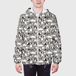 Куртка с капюшоном мужская Кролики пятнистые, цвет: 3D-белый — фото 2