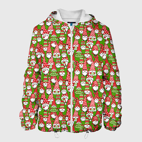 Мужская куртка Рождественские гномы / 3D-Белый – фото 1
