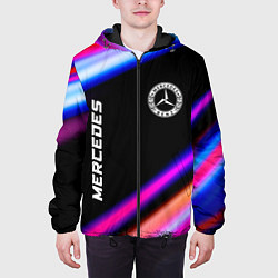 Куртка с капюшоном мужская Mercedes speed lights, цвет: 3D-черный — фото 2