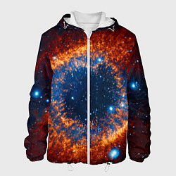 Куртка с капюшоном мужская Космическое галактическое око, цвет: 3D-белый