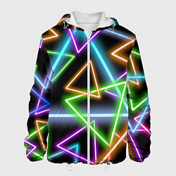 Мужская куртка Неоновые треугольники - текстура