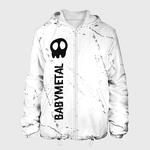 Мужская куртка Babymetal glitch на светлом фоне: по-вертикали / 3D-Белый – фото 1