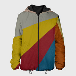 Куртка с капюшоном мужская Разнoцветные линии, цвет: 3D-черный