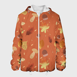 Куртка с капюшоном мужская Осень в лесу, цвет: 3D-белый