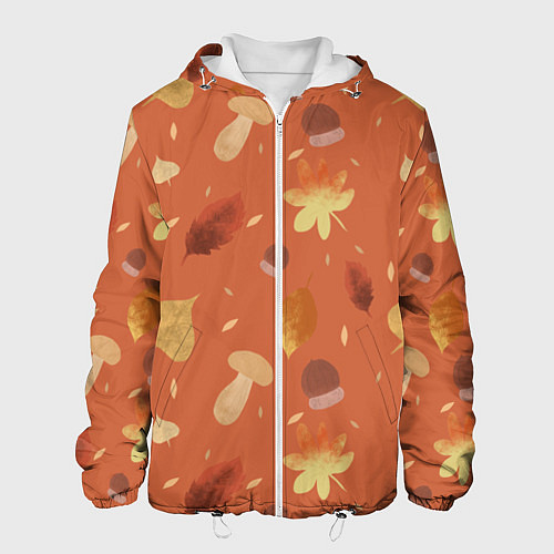 Мужская куртка Осень в лесу / 3D-Белый – фото 1