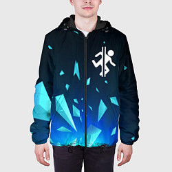 Куртка с капюшоном мужская Portal взрыв частиц, цвет: 3D-черный — фото 2