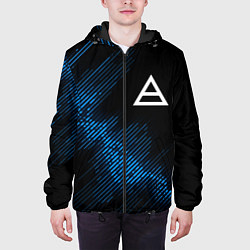 Куртка с капюшоном мужская Thirty Seconds to Mars звуковая волна, цвет: 3D-черный — фото 2