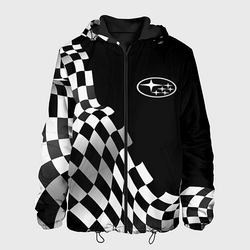 Мужская куртка Subaru racing flag / 3D-Черный – фото 1