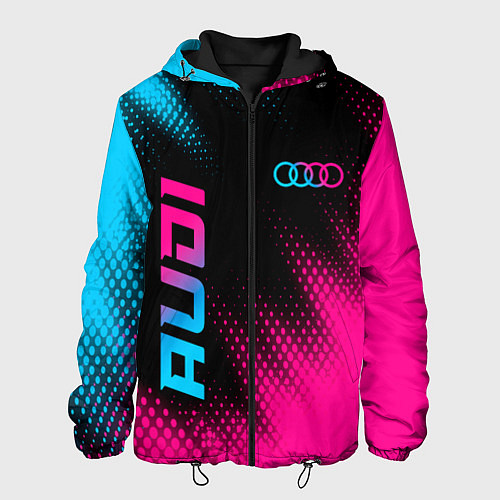 Мужская куртка Audi - neon gradient: надпись, символ / 3D-Черный – фото 1