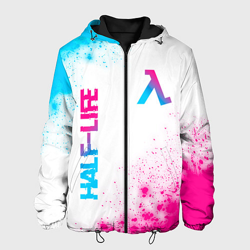 Мужская куртка Half-Life neon gradient style: надпись, символ / 3D-Черный – фото 1