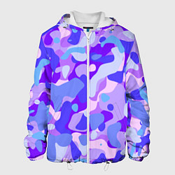 Куртка с капюшоном мужская Ультрафиолетовая абстракция, цвет: 3D-белый