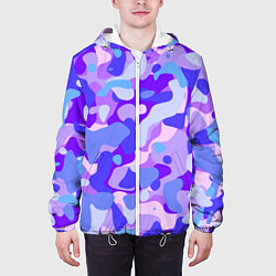 Куртка с капюшоном мужская Ультрафиолетовая абстракция, цвет: 3D-белый — фото 2