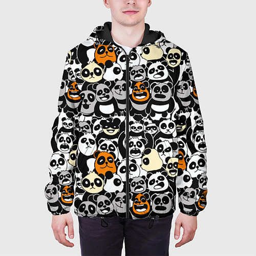 Мужская куртка Злобные панды / 3D-Черный – фото 3