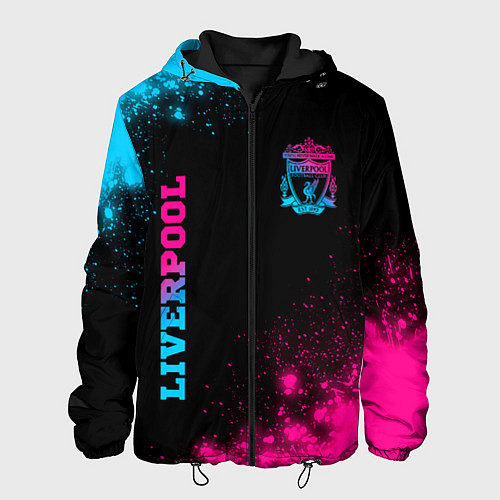 Мужская куртка Liverpool - neon gradient: надпись, символ / 3D-Черный – фото 1