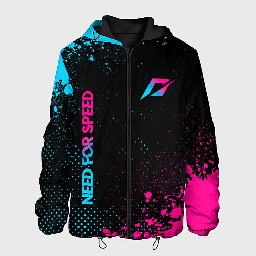 Мужская куртка Need for Speed - neon gradient: надпись, символ / 3D-Черный – фото 1