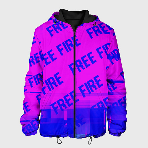 Мужская куртка Free Fire glitch text effect: паттерн / 3D-Черный – фото 1