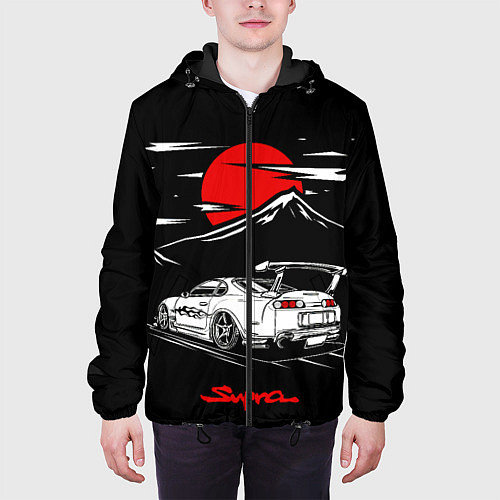 Мужская куртка Тойота супра - JDM Style / 3D-Черный – фото 3