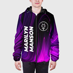 Куртка с капюшоном мужская Marilyn Manson violet plasma, цвет: 3D-черный — фото 2