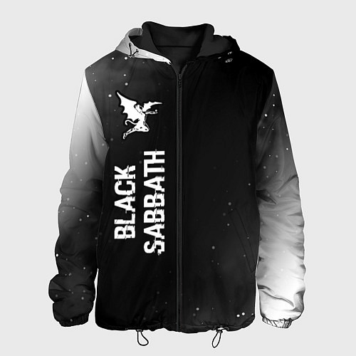 Мужская куртка Black Sabbath glitch на темном фоне: по-вертикали / 3D-Черный – фото 1