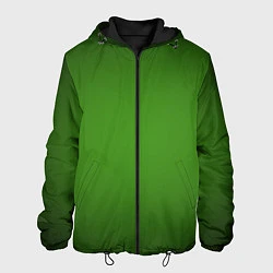 Куртка с капюшоном мужская Зеленый с затемняющей виньеткой, цвет: 3D-черный