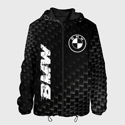Куртка с капюшоном мужская BMW карбоновый фон, цвет: 3D-черный