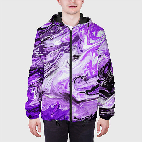 Мужская куртка Красочная абстракция / 3D-Черный – фото 3