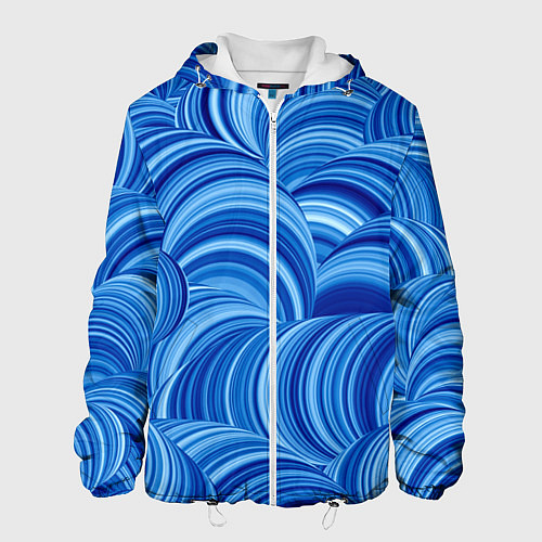 Мужская куртка Дуговой шлейф - синий паттерн / 3D-Белый – фото 1
