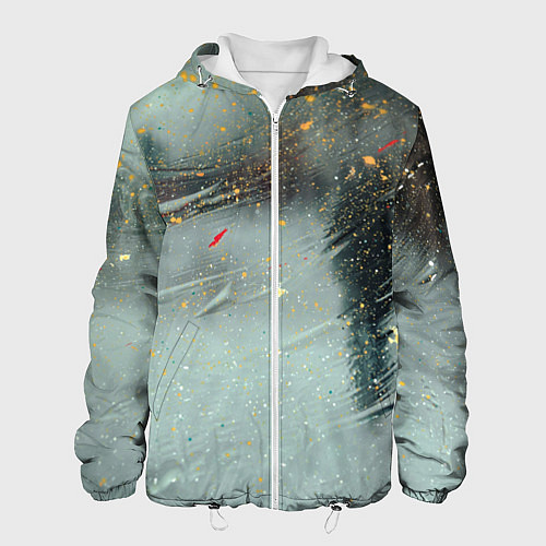 Мужская куртка Абстрактная зима и краски / 3D-Белый – фото 1
