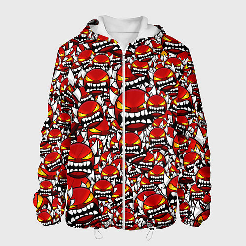 Мужская куртка Геометри Даш демоны паттерн / 3D-Белый – фото 1