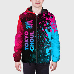 Куртка с капюшоном мужская Tokyo Ghoul - neon gradient: по-вертикали, цвет: 3D-черный — фото 2
