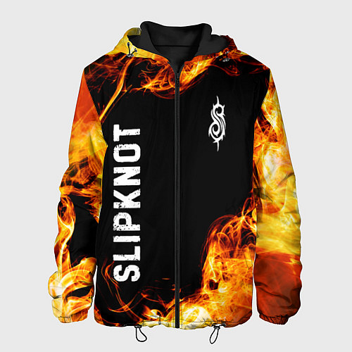 Мужская куртка Slipknot и пылающий огонь / 3D-Черный – фото 1