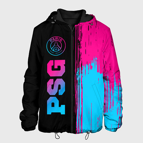 Мужская куртка PSG - neon gradient: по-вертикали / 3D-Черный – фото 1