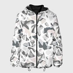 Куртка с капюшоном мужская Абстрактный пятнистый узор Камуфляж зимний, цвет: 3D-черный