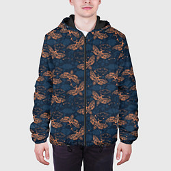 Куртка с капюшоном мужская Ночная бабочка и черепа, цвет: 3D-черный — фото 2