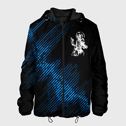Куртка с капюшоном мужская Iron Maiden звуковая волна, цвет: 3D-черный
