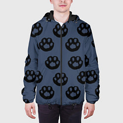 Куртка с капюшоном мужская Кошачьи лапки, цвет: 3D-черный — фото 2