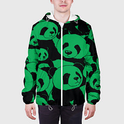 Куртка с капюшоном мужская Panda green pattern, цвет: 3D-белый — фото 2