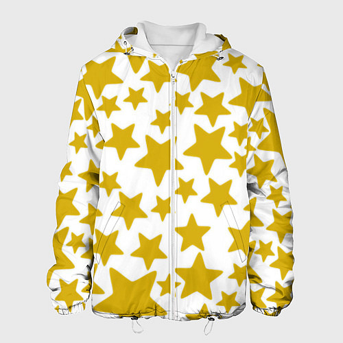 Мужская куртка Жёлтые звезды / 3D-Белый – фото 1